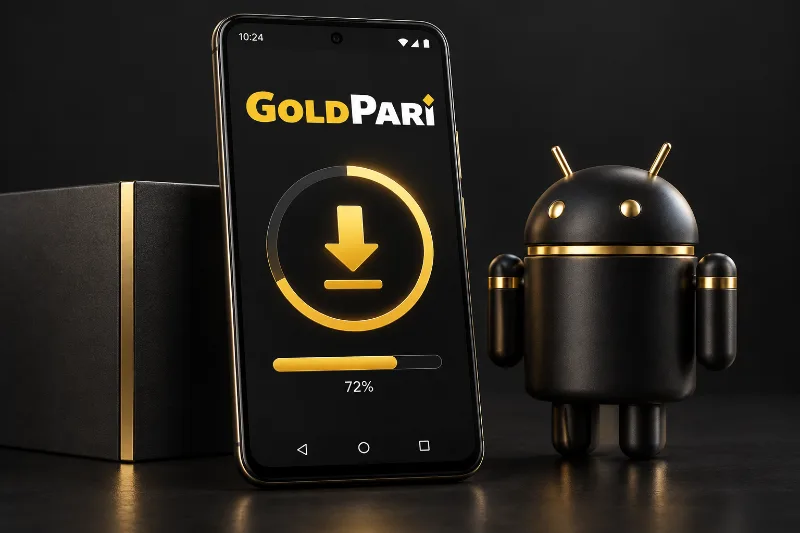Android phone and a Gold Pari access symbol